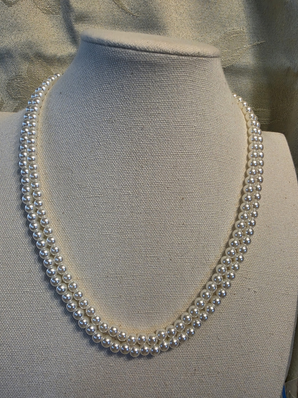 #1264 Nautica Double Strand Pearl Necklace in White